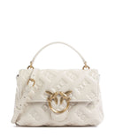 Pinko Love Lady Puff Mini Borsa a mano bianco seta/antique gold