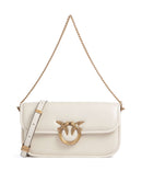 Pinko Love Box Baguette Borsa a spalla bianco seta/antique gold