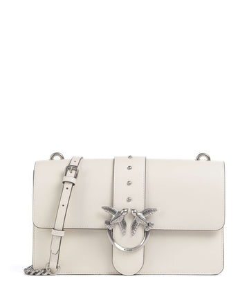 Pinko Love One Classic Borsa a tracolla bianco seta/old silver