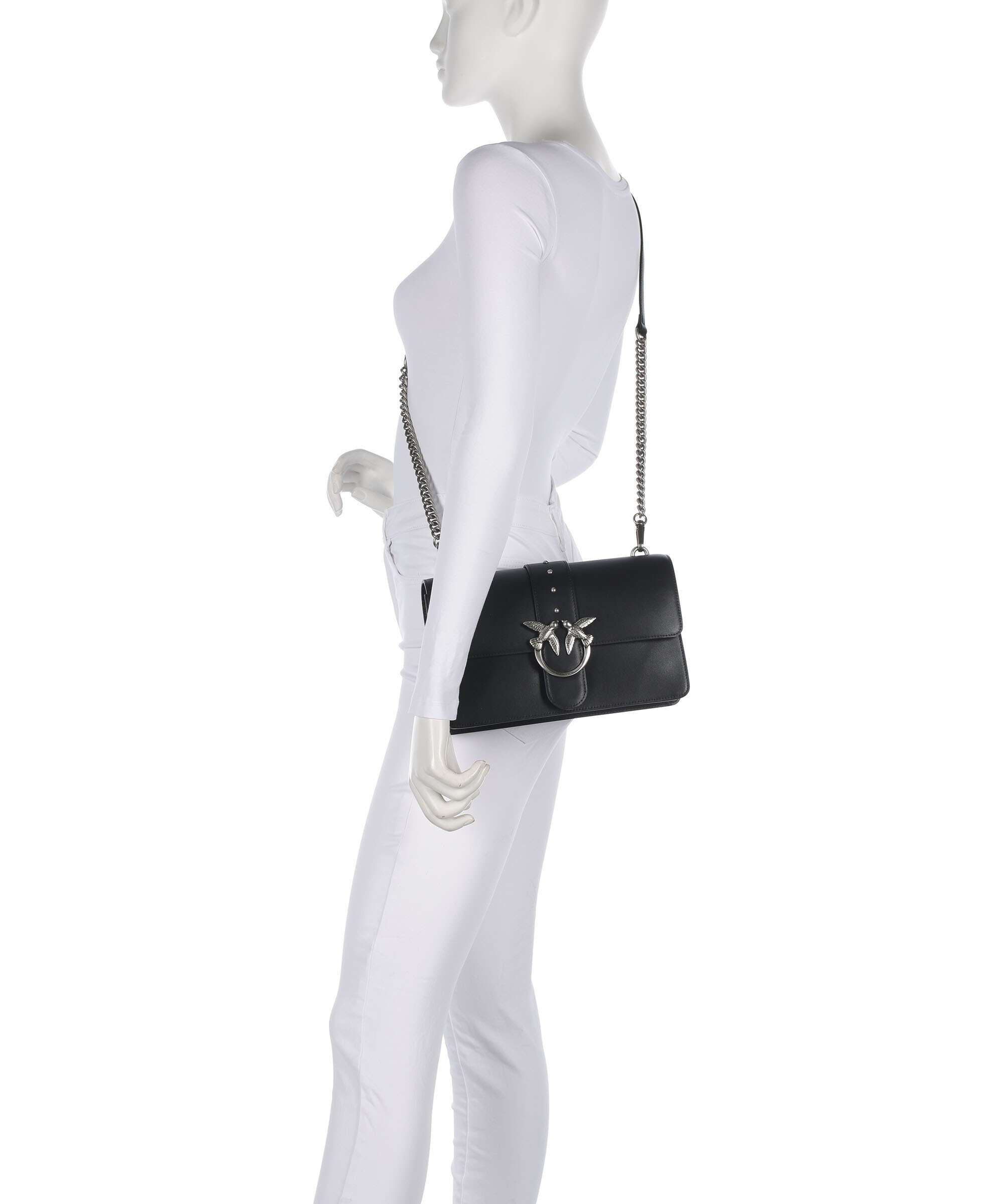 Pinko Love One Classic Crossbody bag nero/old silver