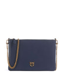 Pinko Flat Classic Borsa a tracolla blu indaco ombroso/antique gold