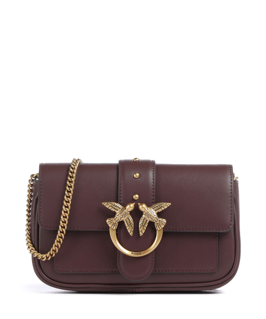 Pinko Love One Pocket Crossbody bag cioccolato amaro/antique gold