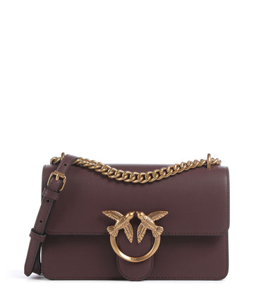 Pinko Love One Mini Borsa a spalla cioccolato amaro/antique gold