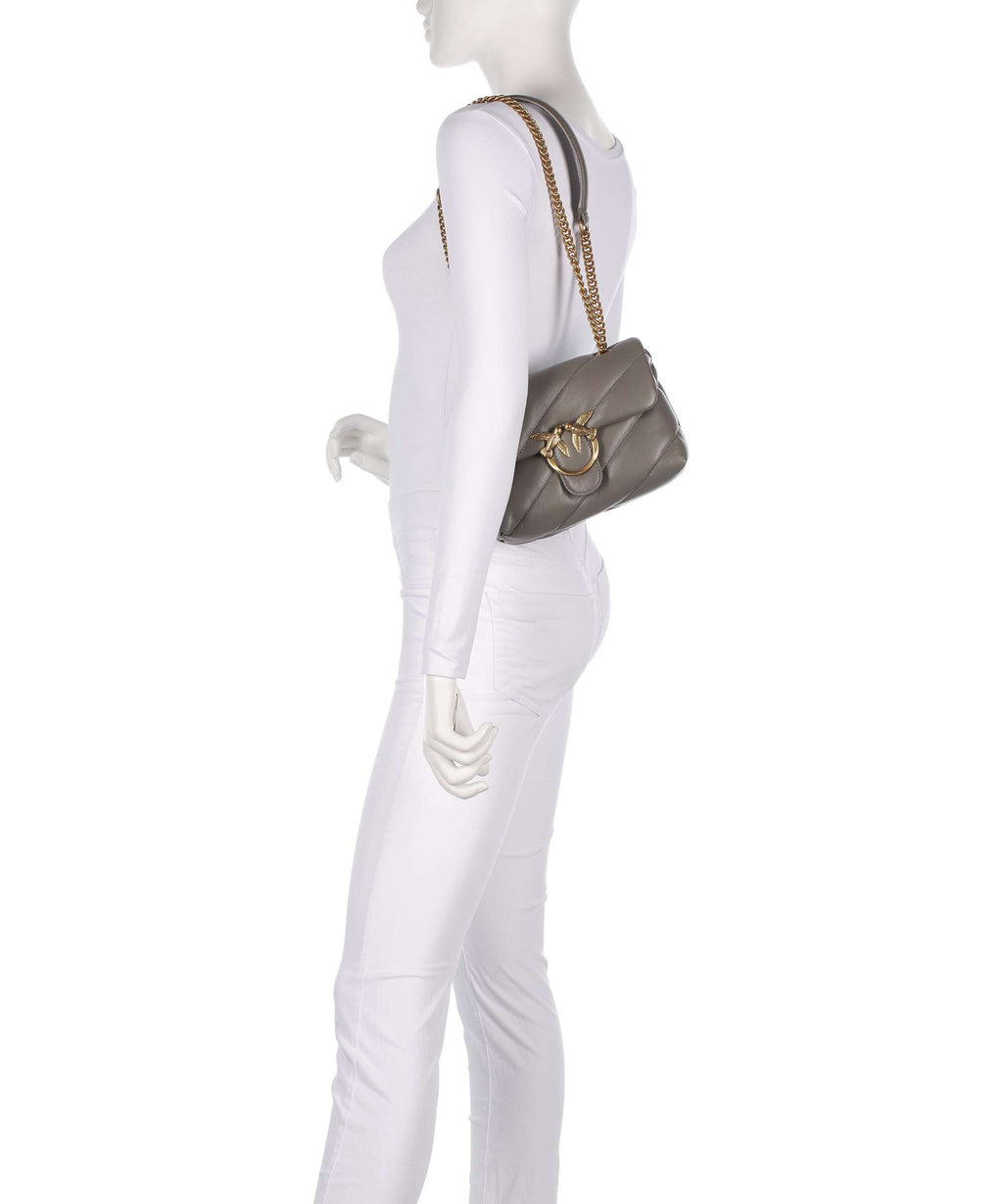 Pinko Love Puff Mini Shoulder bag grigio asfalto/antique gold