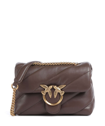 Pinko Love Puff Mini Borsa a spalla marrone castano/antique gold