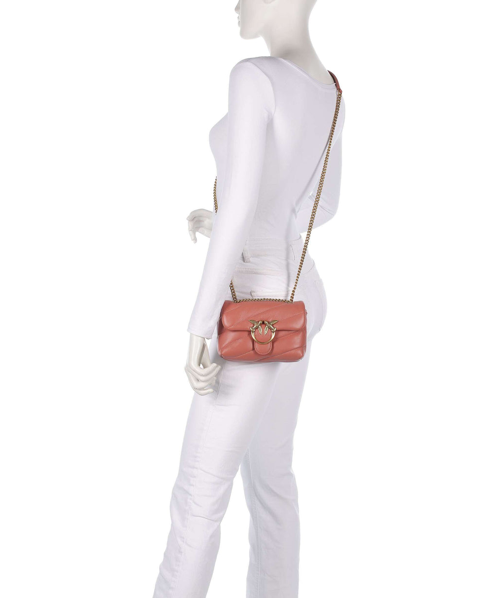 Pinko Love Puff Baby Shoulder bag marrone aragona/antique gold