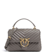 Pinko Love Lady Puff Mini Borsa a mano grigio asfalto/antique gold