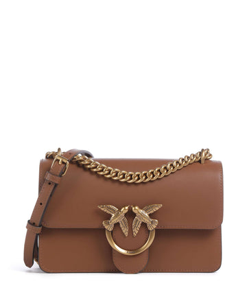 Pinko Love One Mini Borsa a spalla marrone/leone/antique gold