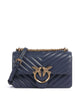 Pinko Love One Mini Borsa a spalla blu indaco ombroso/antique gold
