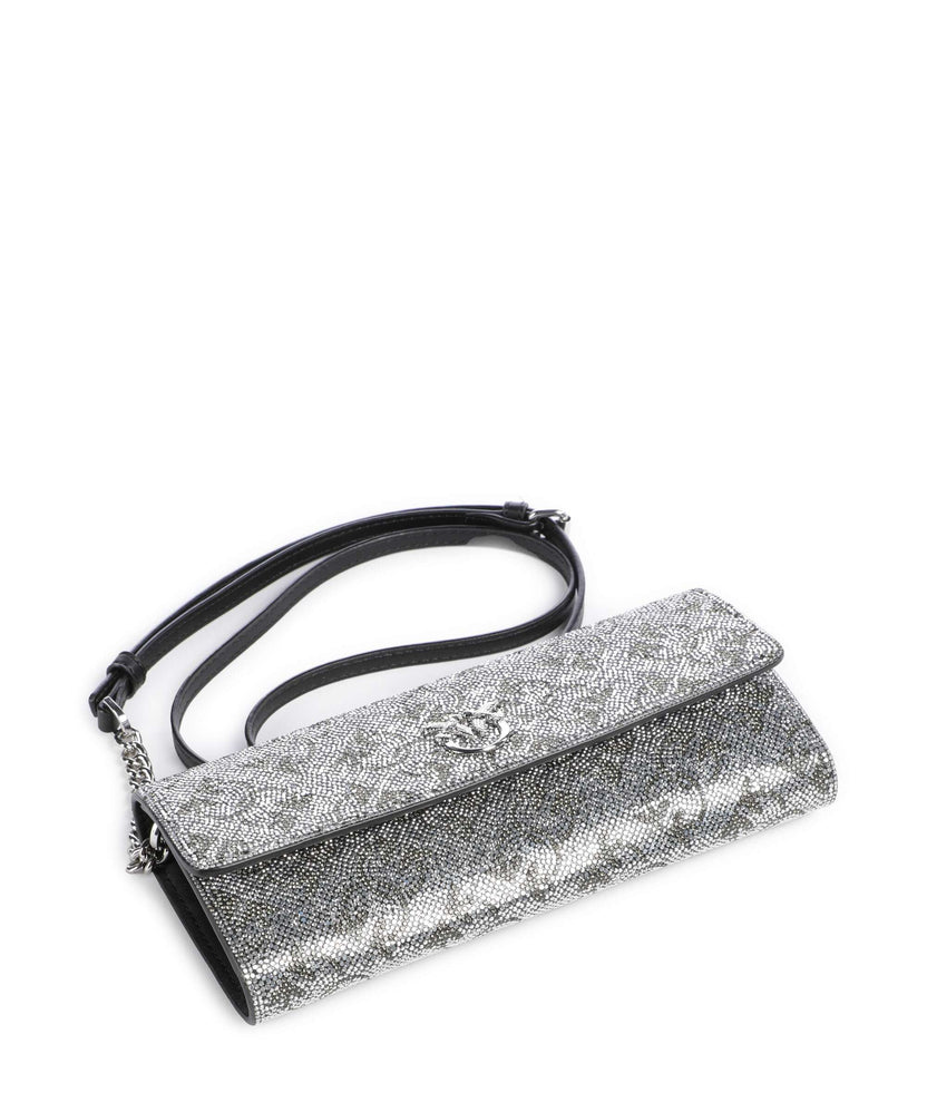 Pinko Love Tiny Birds Crossbody bag argento/nickel lucido