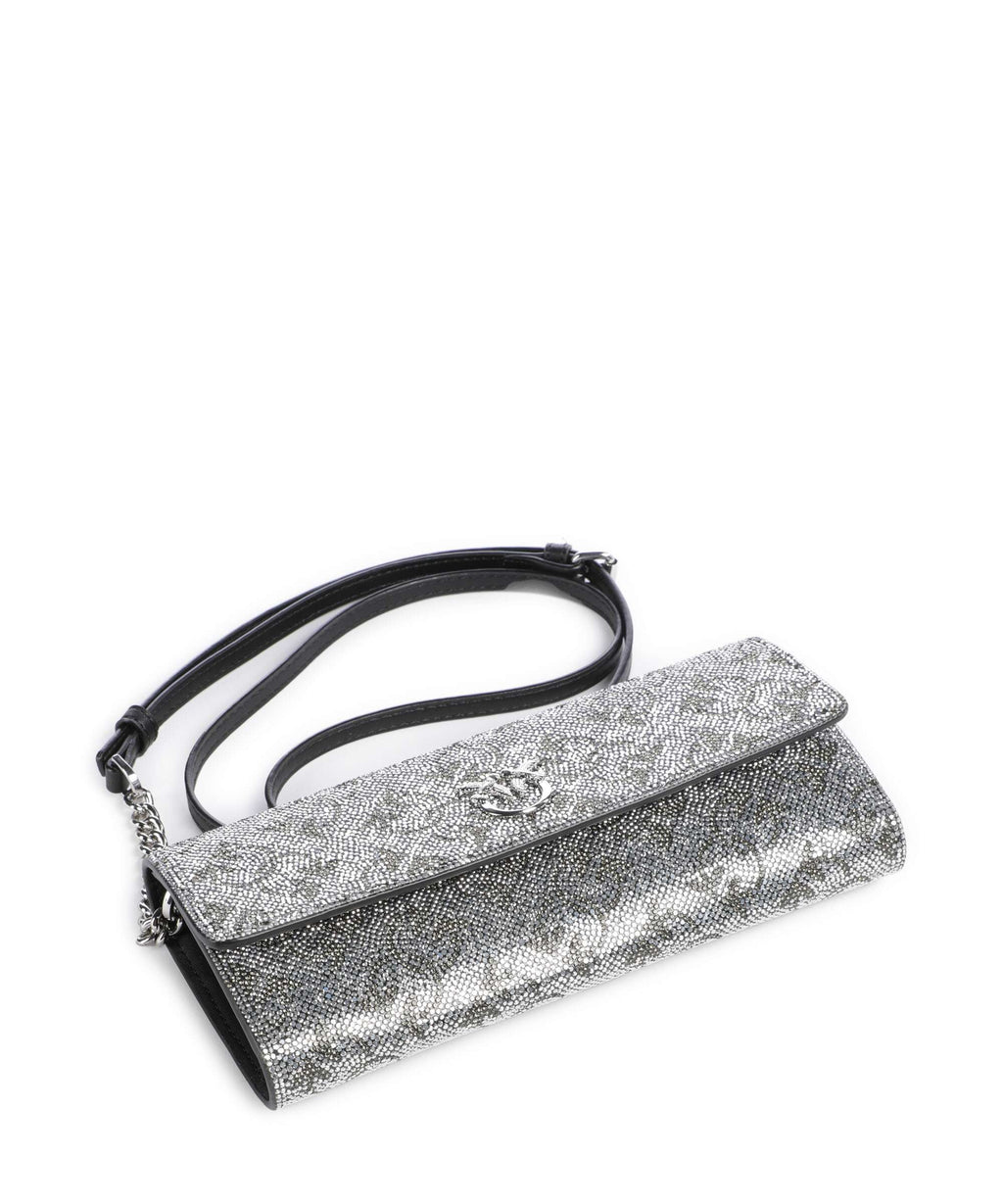 Pinko Love Birds Tiny Crossbody bag argento/nickel lucido