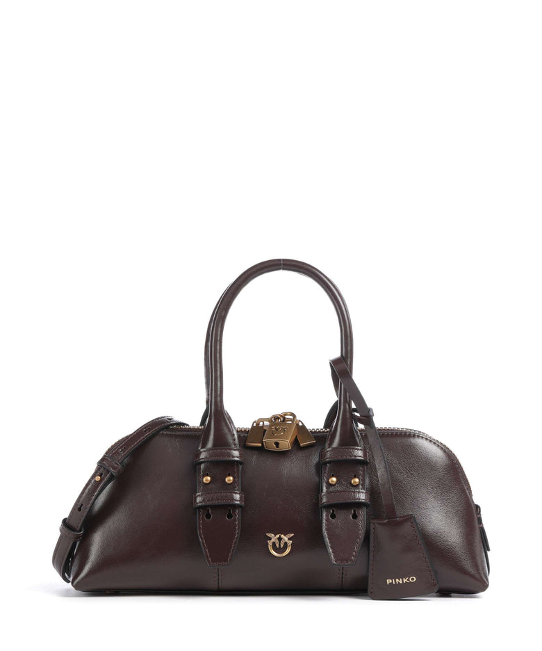 Pinko Bowling Horizontal Handbag rosso mogano/antique gold