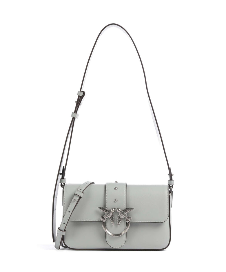 Pinko Love One Mini Slouchy Shoulder bag grigio perla/old silver