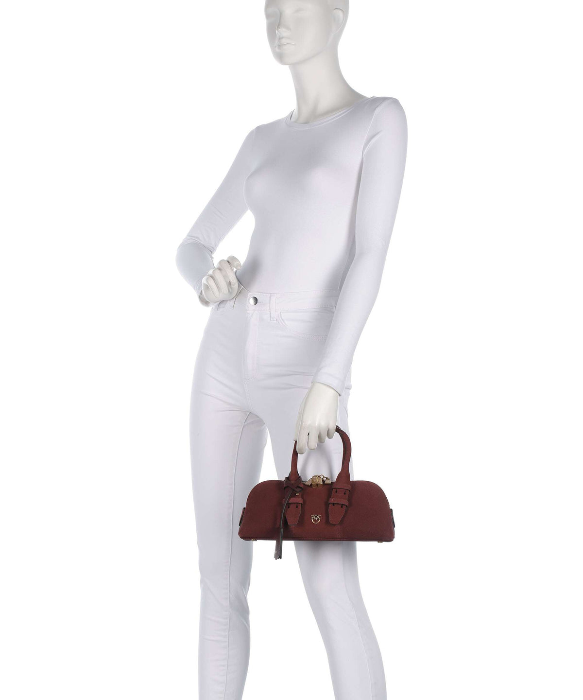 Pinko Bowling Horizontal Handbag rosso vino/antique gold