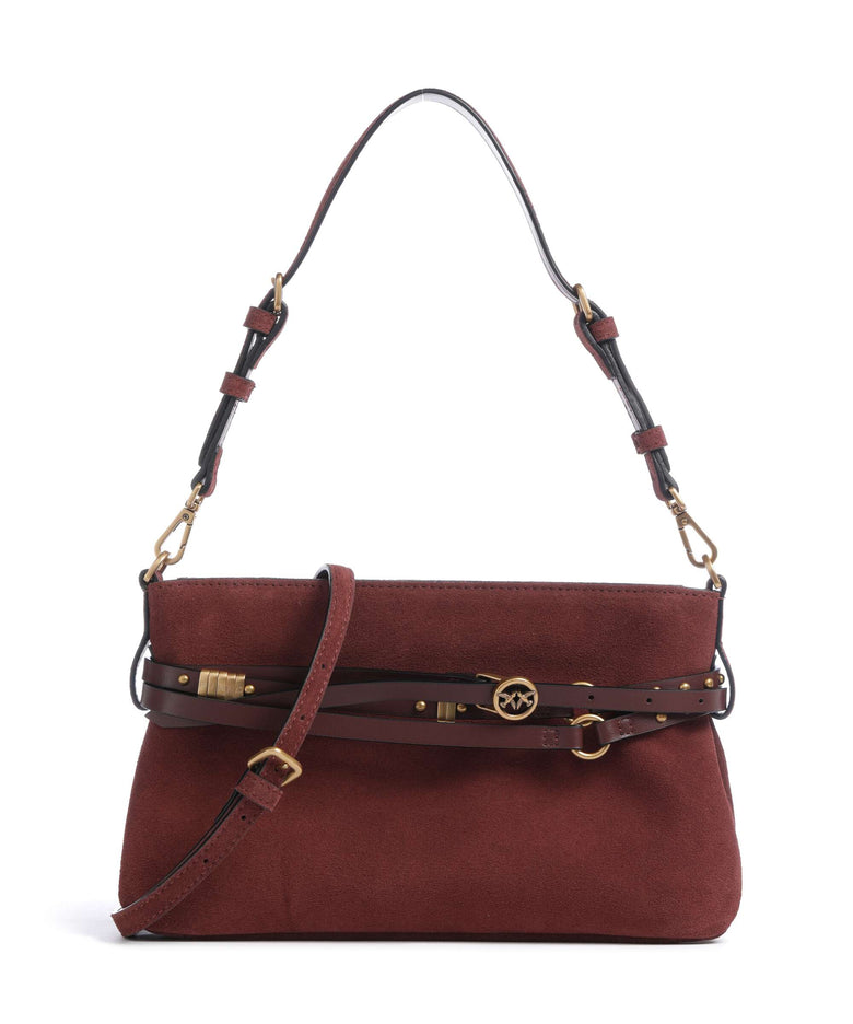 Pinko Belt Mini Shoulder bag burgundy wine/antique gold