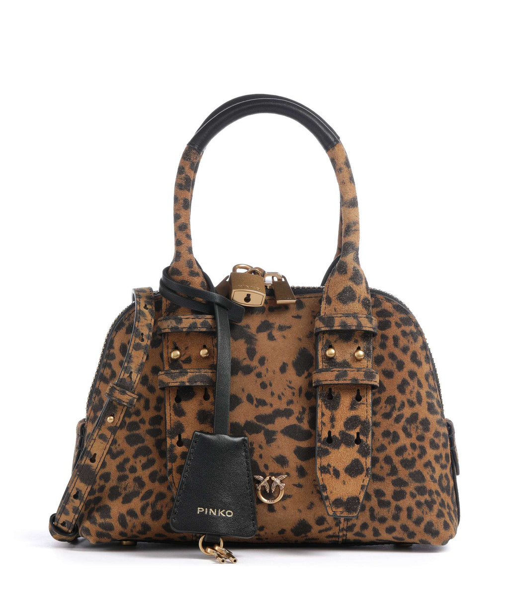 Pinko Bowling Mini Handbag maculato/marrone/antique gold