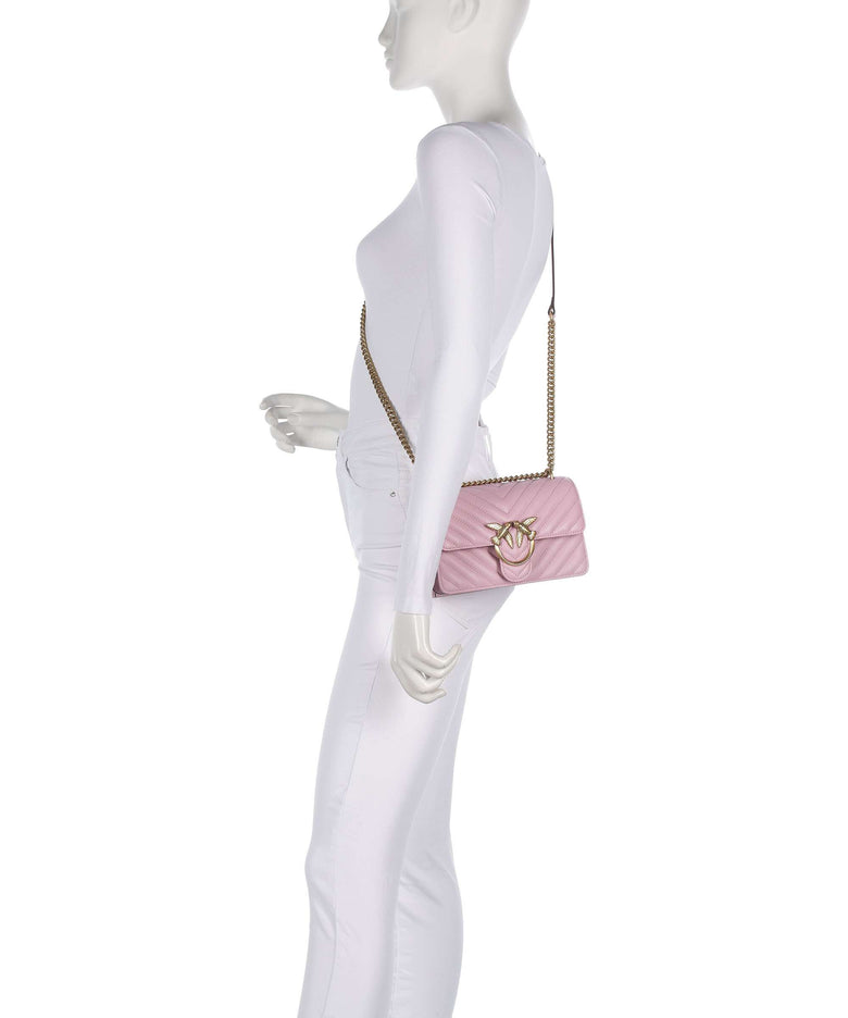 Pinko Love One Mini Shoulder bag rosa chiaro/antique gold