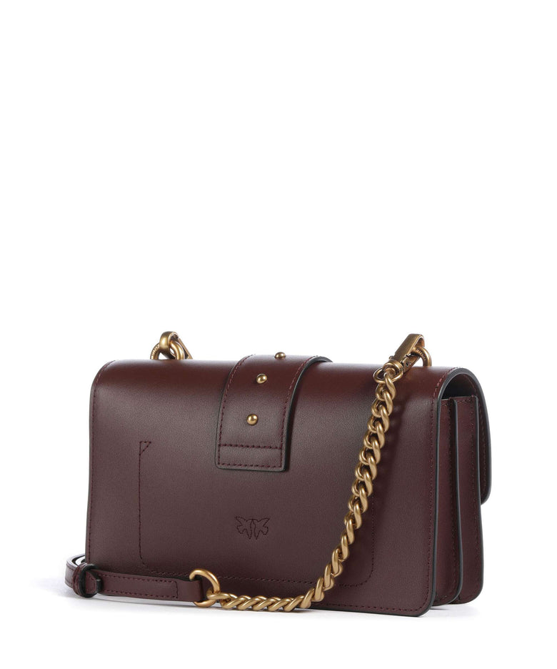 Pinko Love One Mini Crossbody bag burgundy wine/antique gold