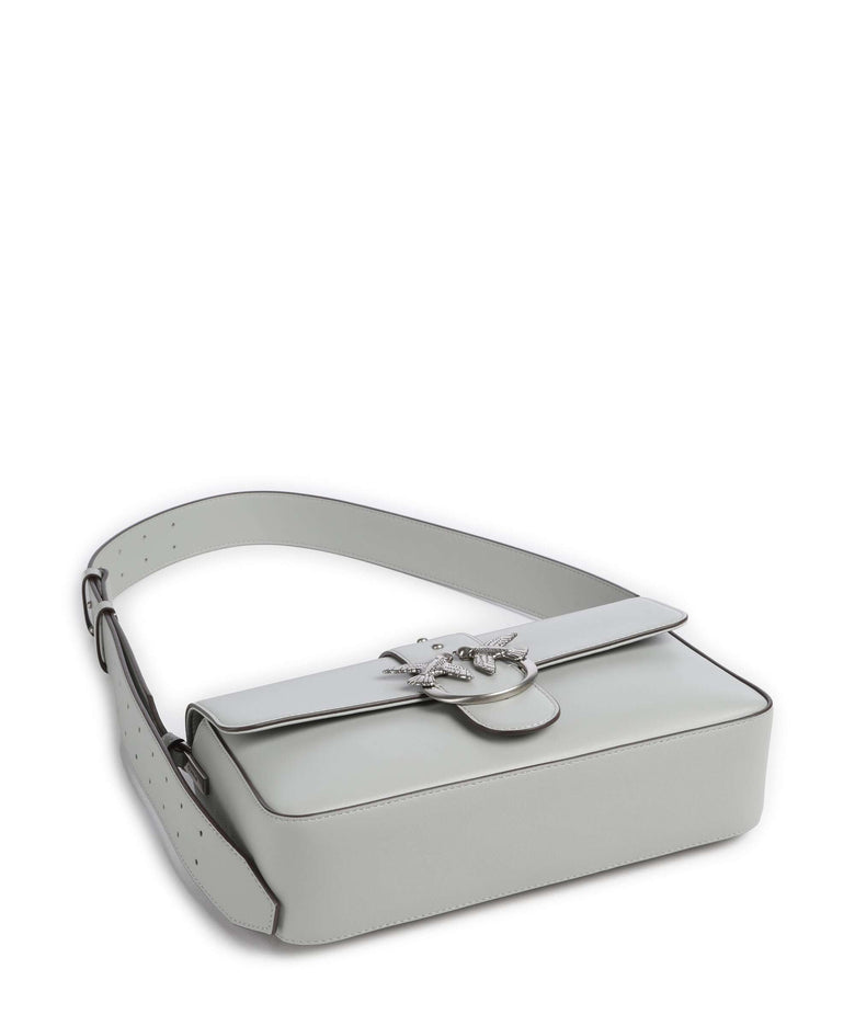 Pinko Love One Classic Slouchy Shoulder bag grigio perla/old silver