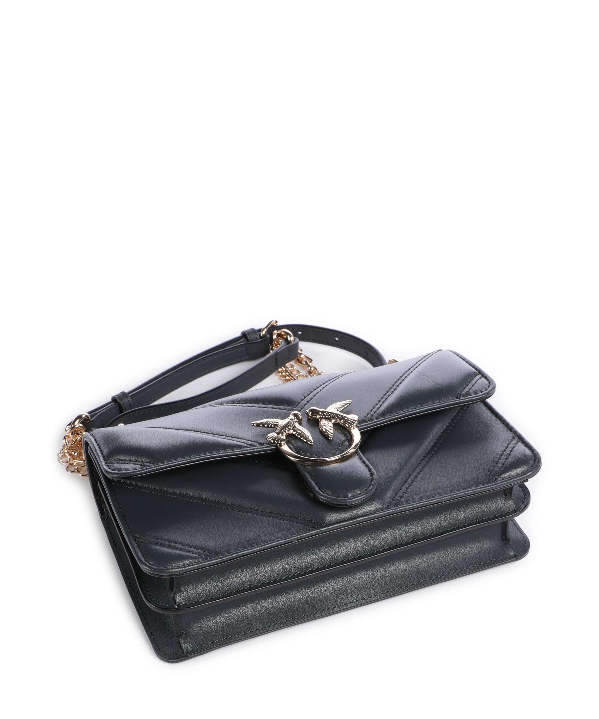 Pinko Love One Mini Shoulder bag grigio asfalto/oro mordore