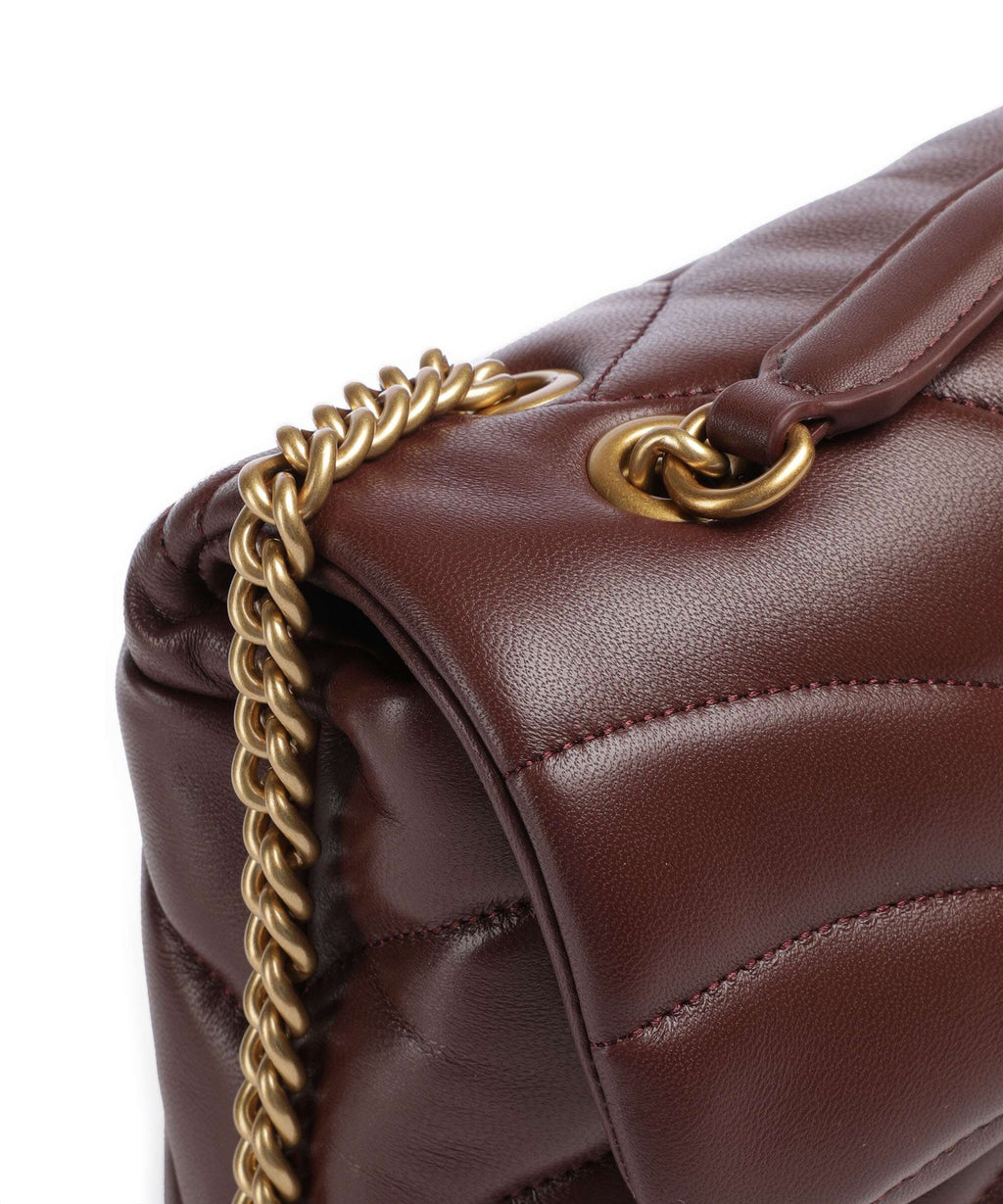 Pinko Love Puff Classic Shoulder bag burgundy wine/antique gold