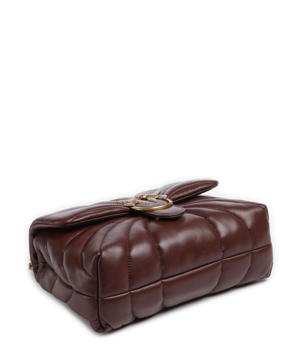 Pinko Love Puff Classic Shoulder bag burgundy wine/antique gold