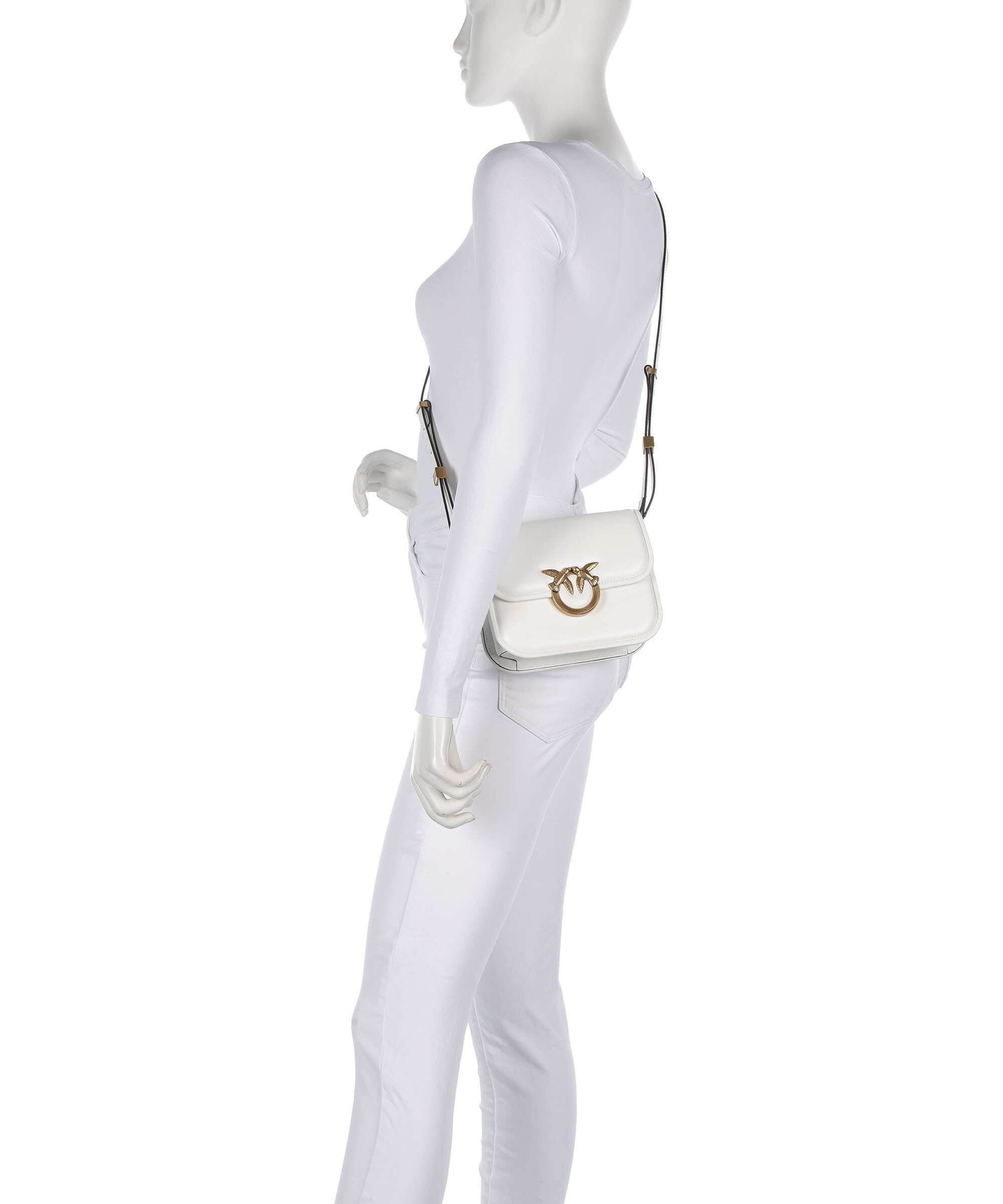 Pinko Love One Mini Crossbody bag bianco nembo/antique gold