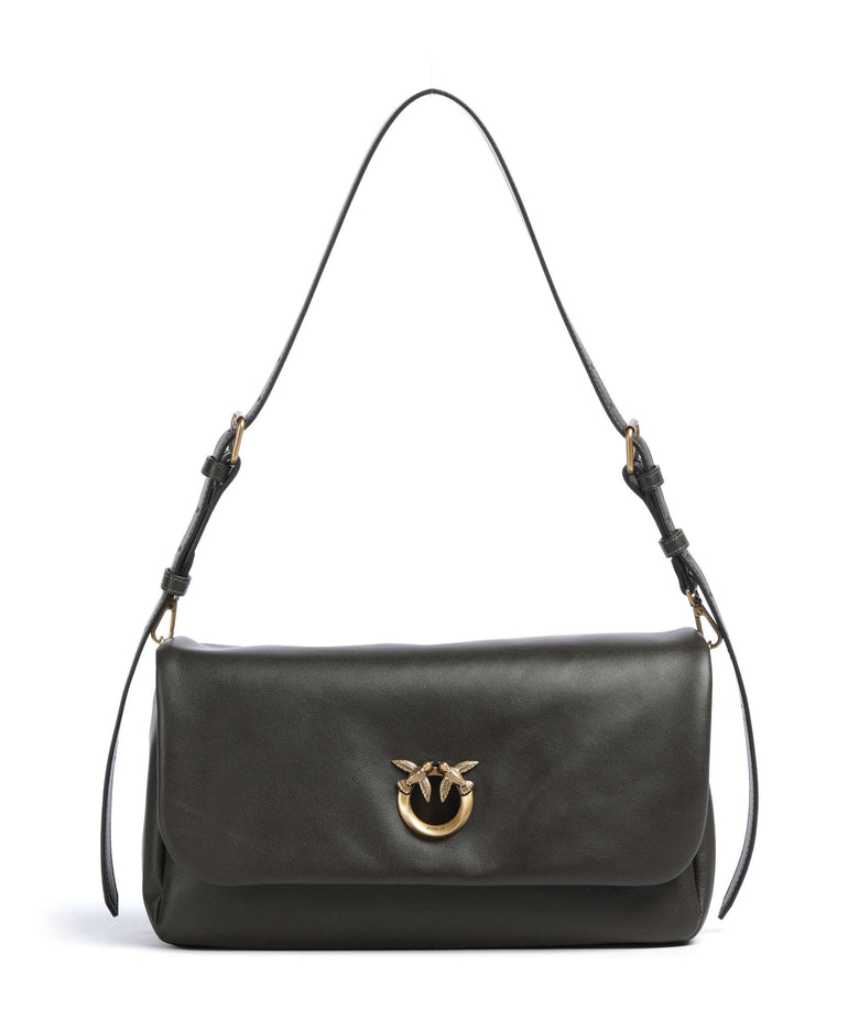 Pinko Click Soft Horizontal Shoulder bag verde fango/antique gold