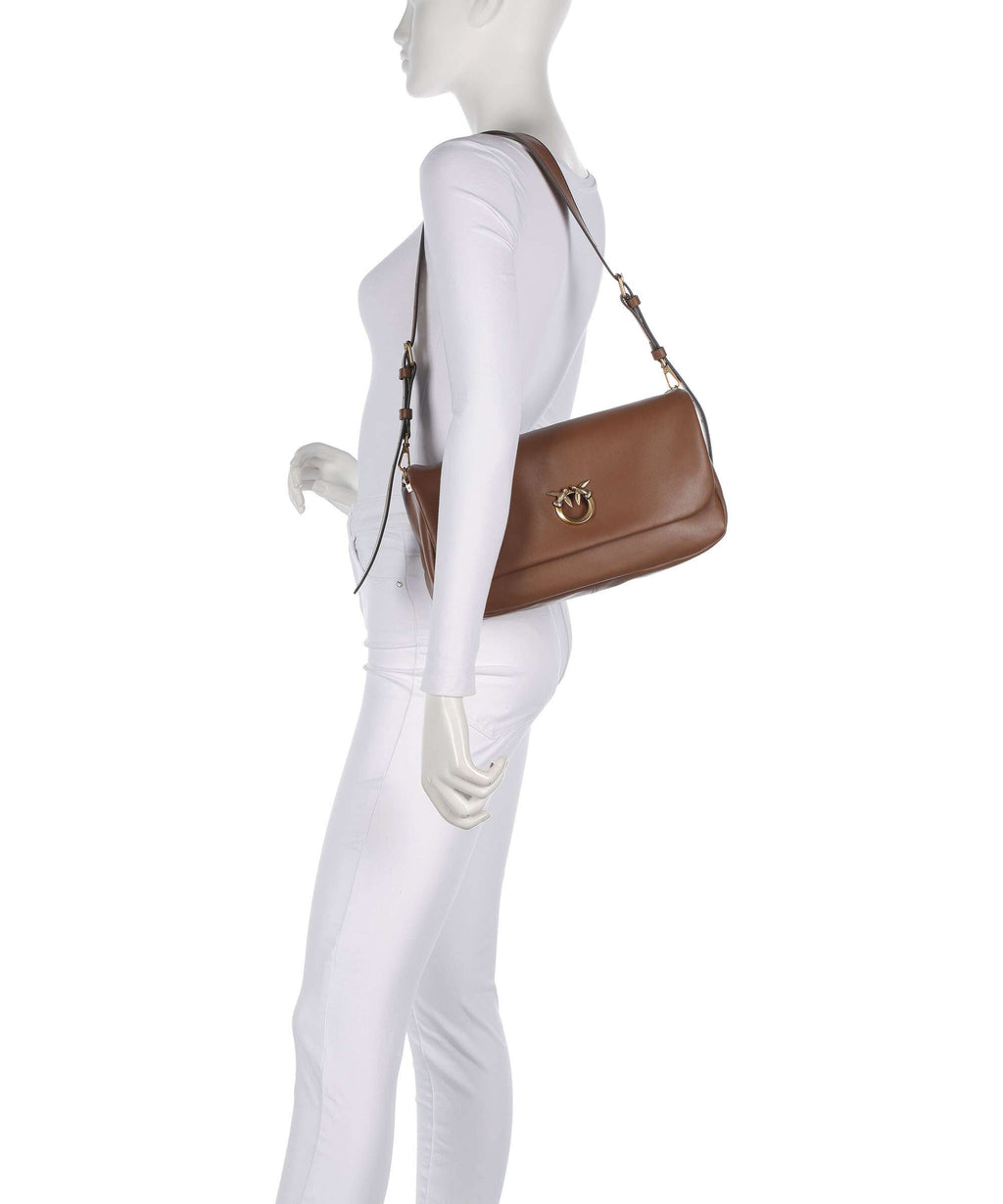 Pinko Click Soft Horizontal Shoulder bag marrone/leone/antique gold