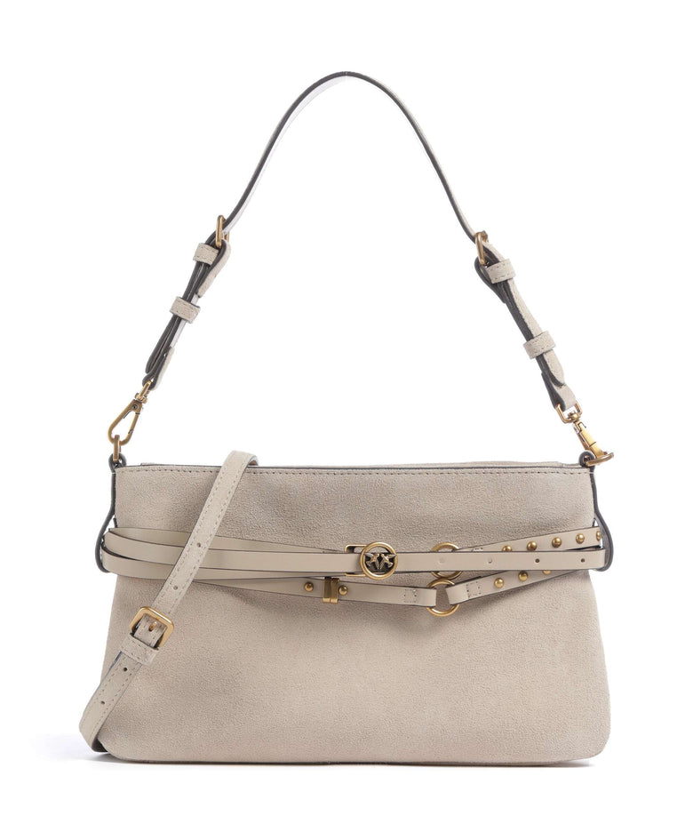 Pinko Belt Mini Shoulder bag beige/grigio fumo/antique gold