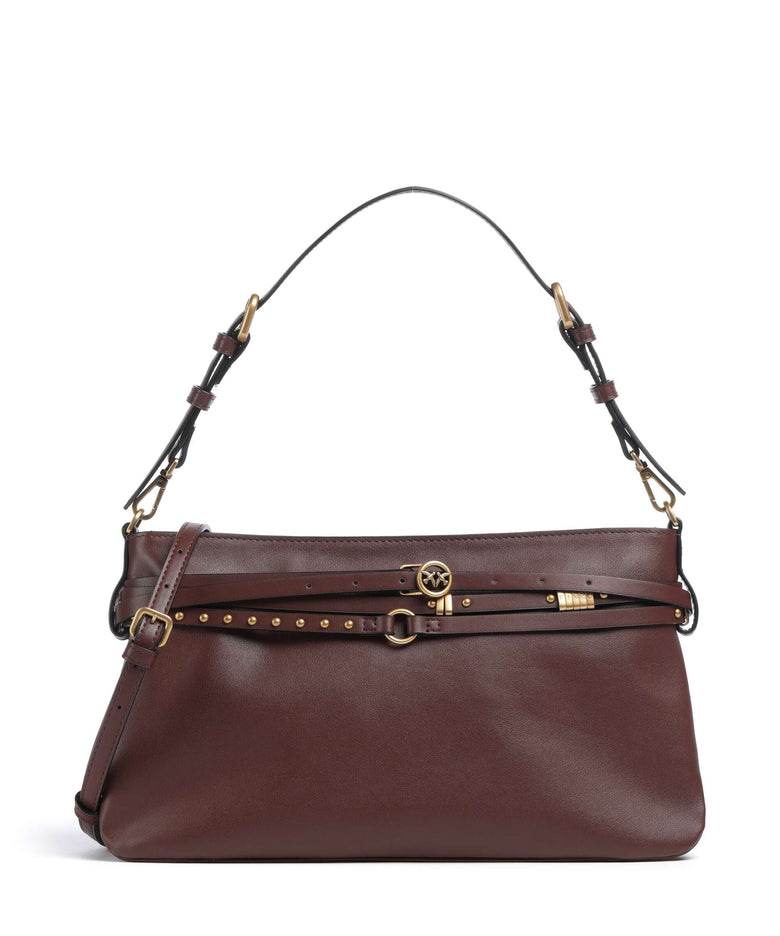 Pinko Belt Classic Shoulder bag burgundy wine/antique gold