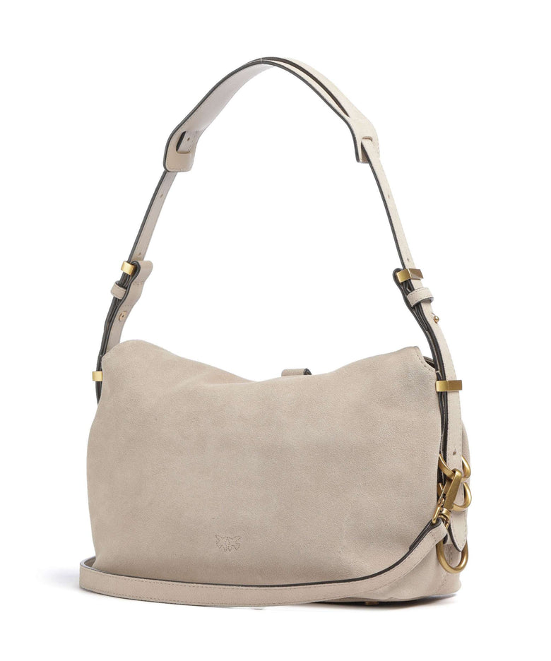 Pinko Saddle Horizontal Mini Shoulder bag beige/grigio fumo/antique gold