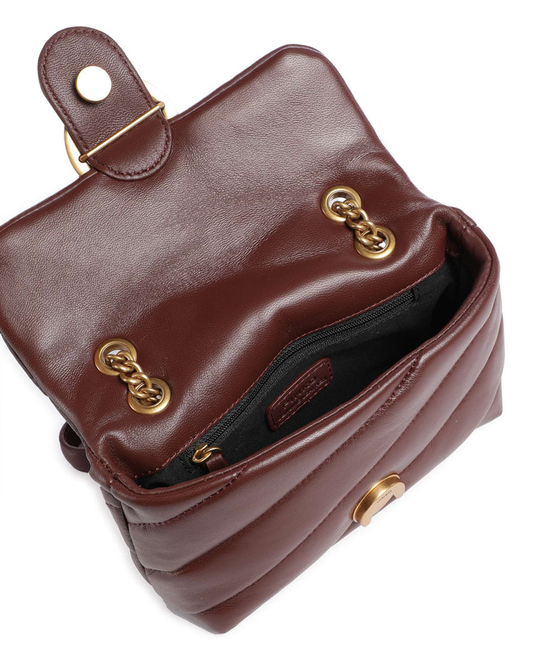 Pinko Love Puff Baby Shoulder bag burgundy wine/antique gold