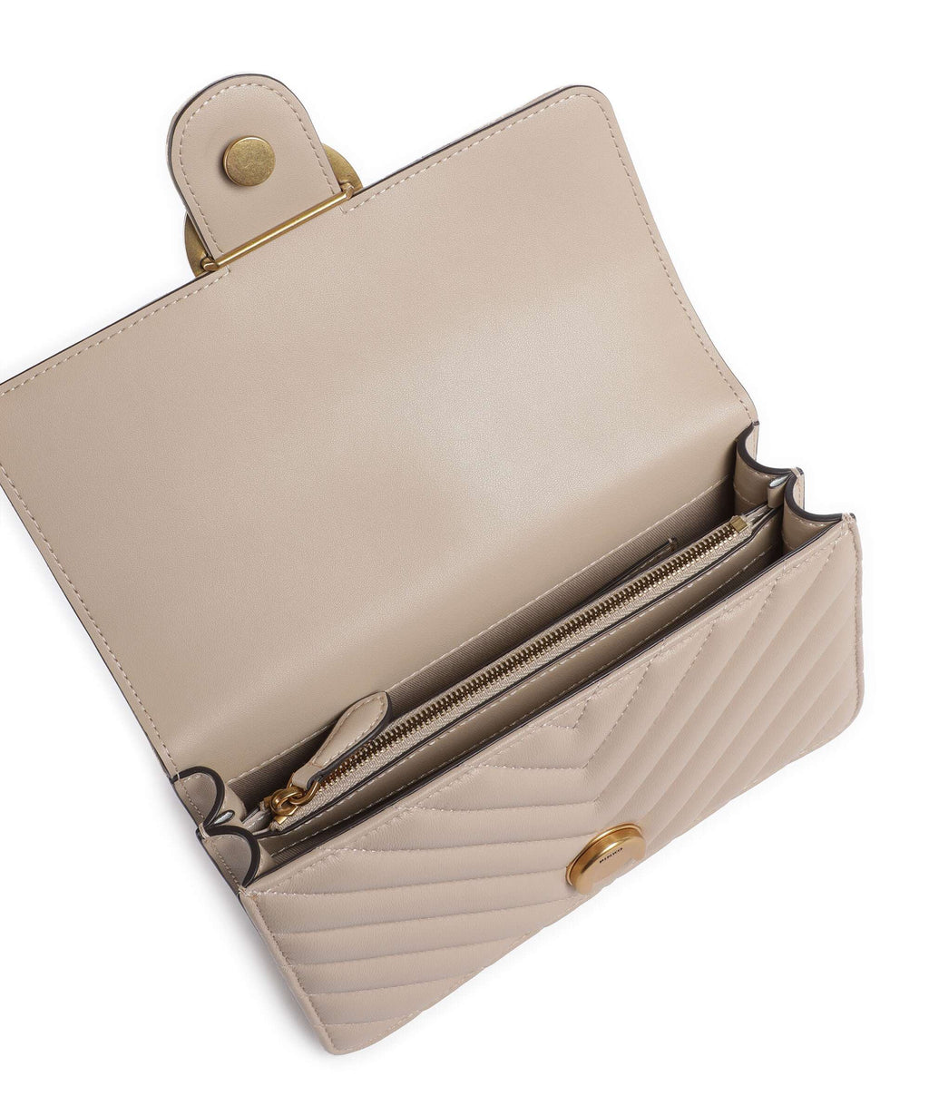 Pinko Love One Mini Shoulder bag beige/grigio fumo/antique gold