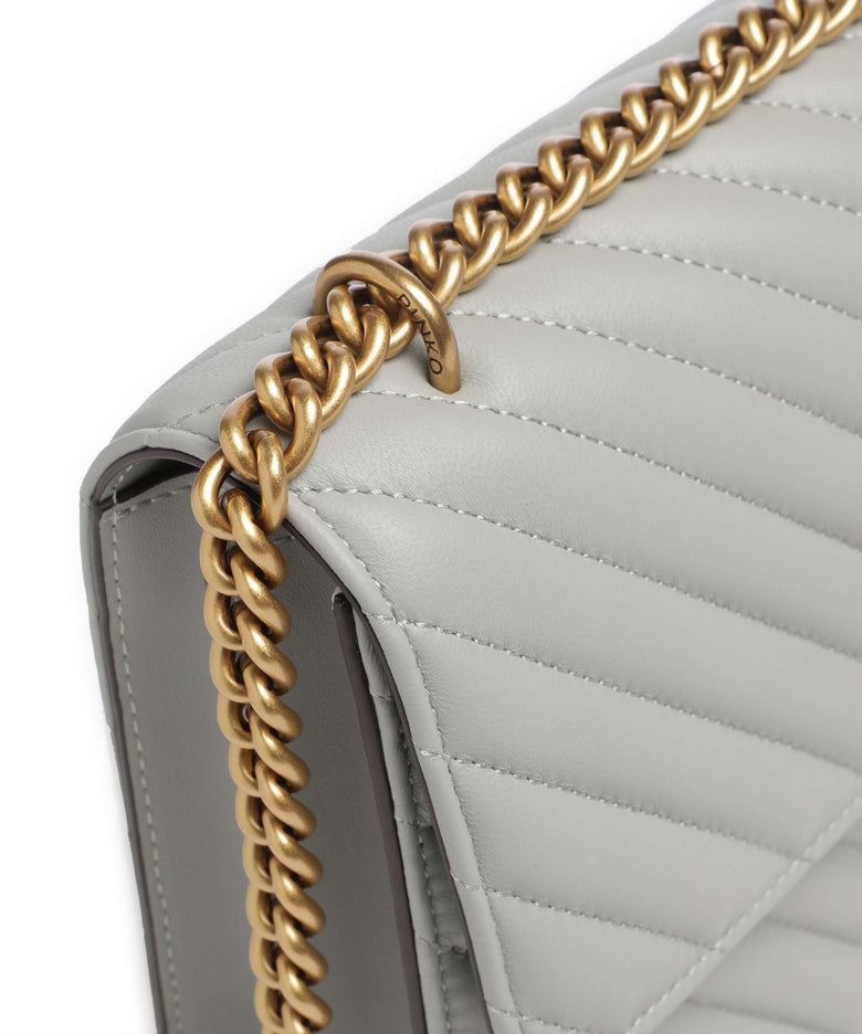 Pinko Love One Classic Shoulder bag grigio perla/antique gold