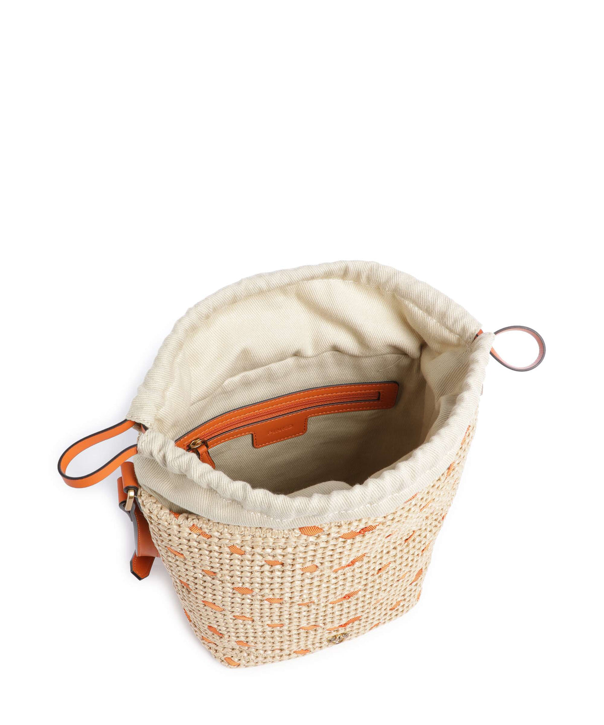 Pinko Bucket bag paglia/arancio/antique gold
