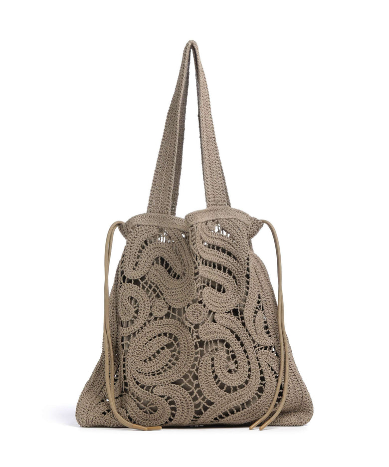 Pinko Crochet Geometrico Hobo bag verde canguro