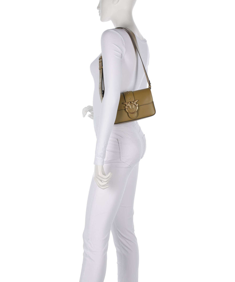 Pinko Love One Mini Slouchy Shoulder bag verde canguro/antique gold