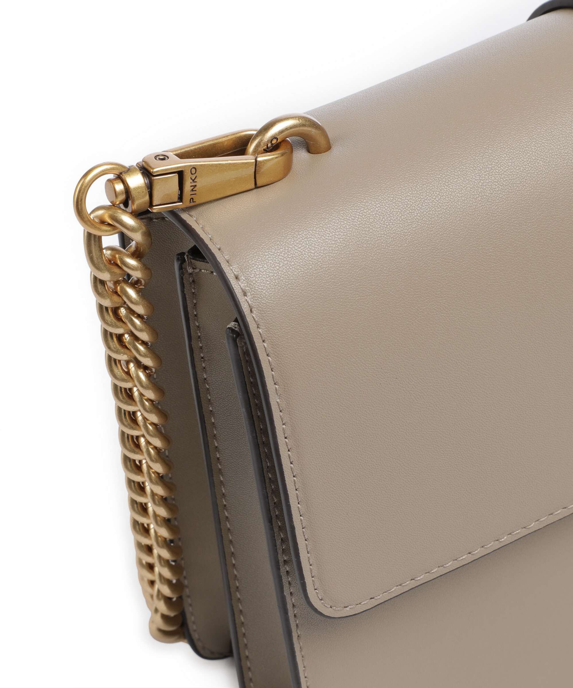 Pinko Love One Classic New Buckle Crossbody bag grigio talpa/antique gold