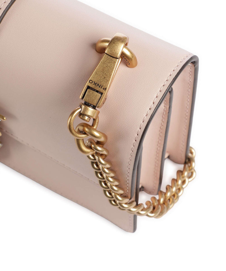 Pinko Love One Mini New Buckle Crossbody bag rosa cammeo/antique gold