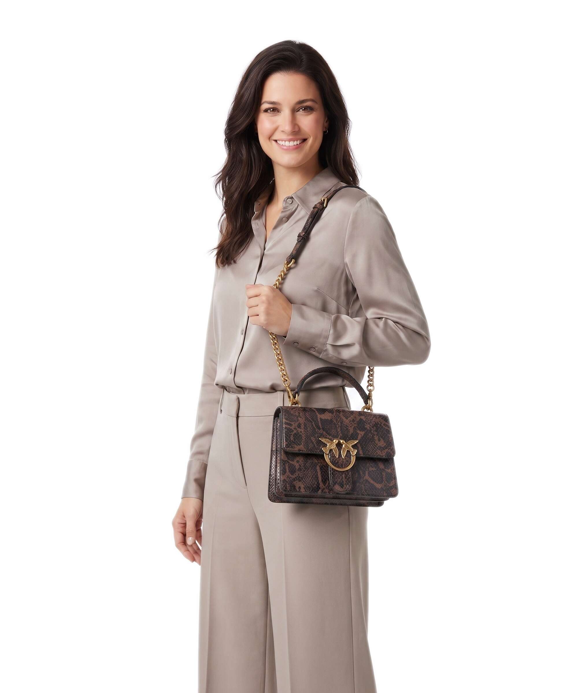 Pinko Love One Mini Crossbody bag roccia/marrone/antique gold