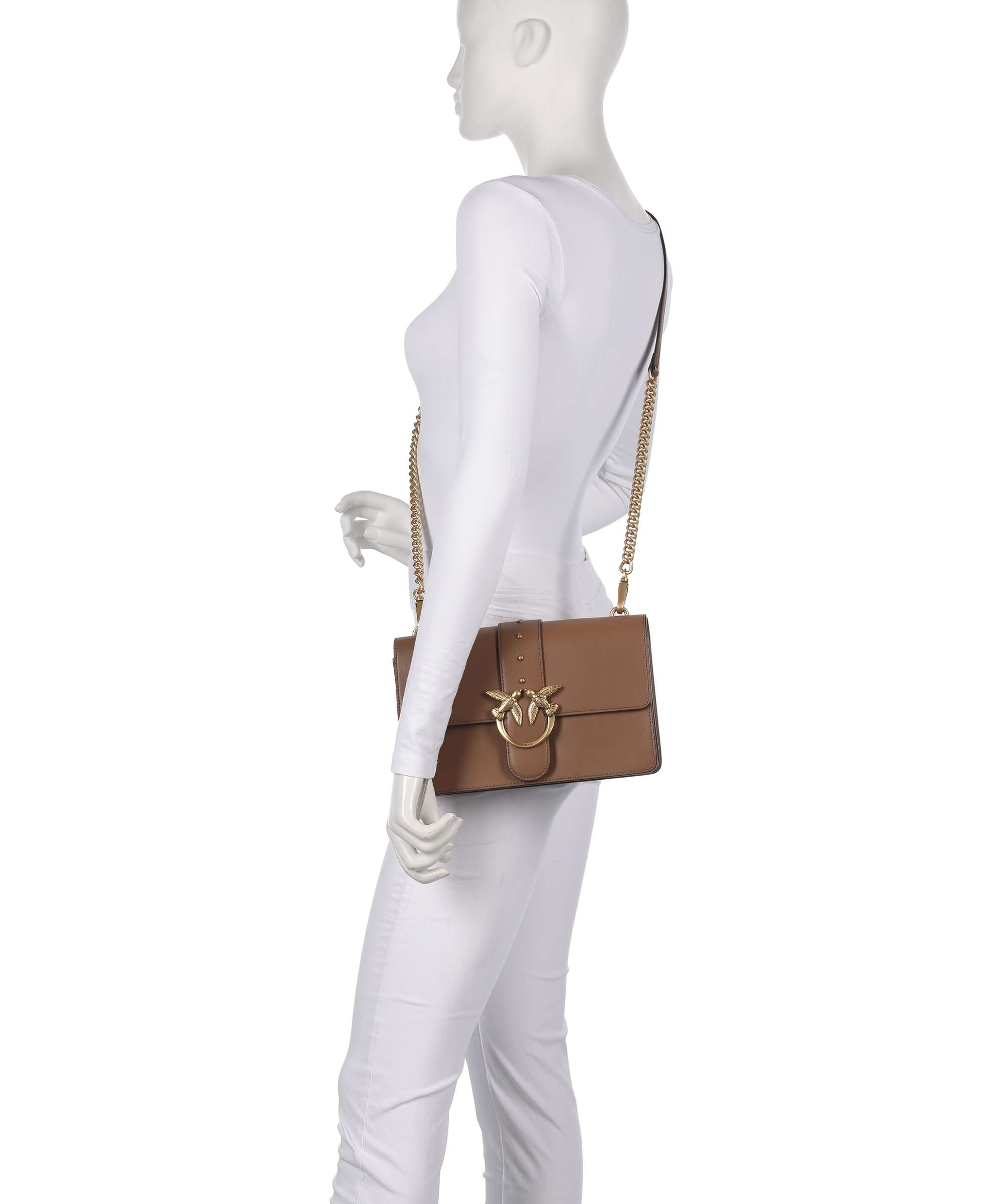 Pinko Love One Classic Crossbody bag marrone cognac/antique gold