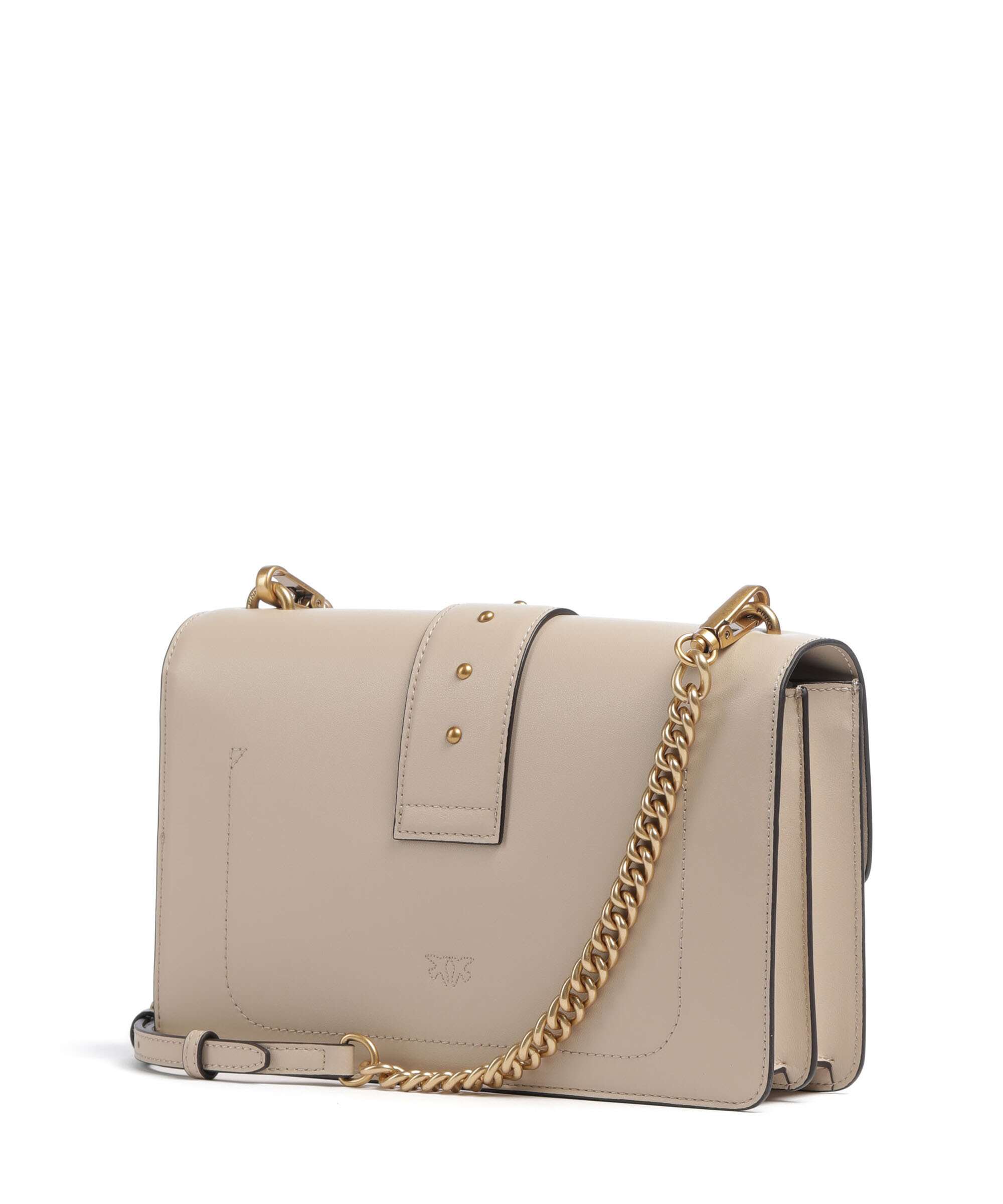 Pinko Love One Classic New Buckle Crossbody bag beige/grigio fumo/antique gold