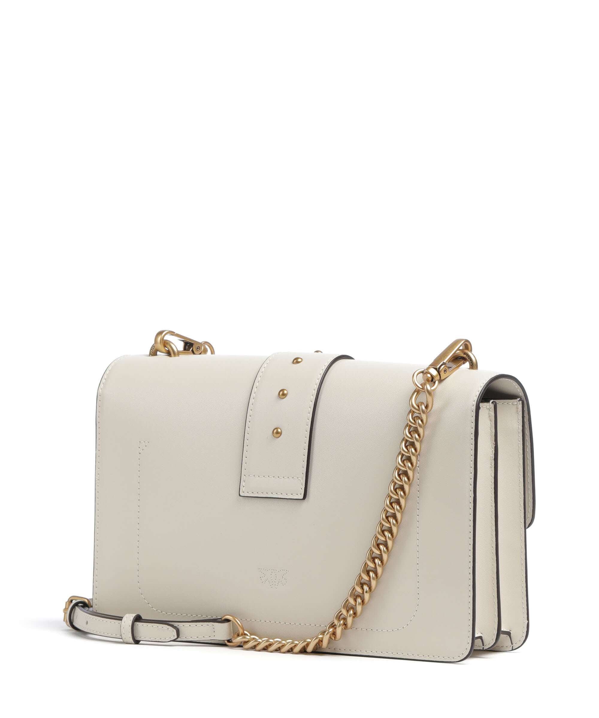 Pinko Love One Classic New Buckle Crossbody bag bianco seta/antique gold