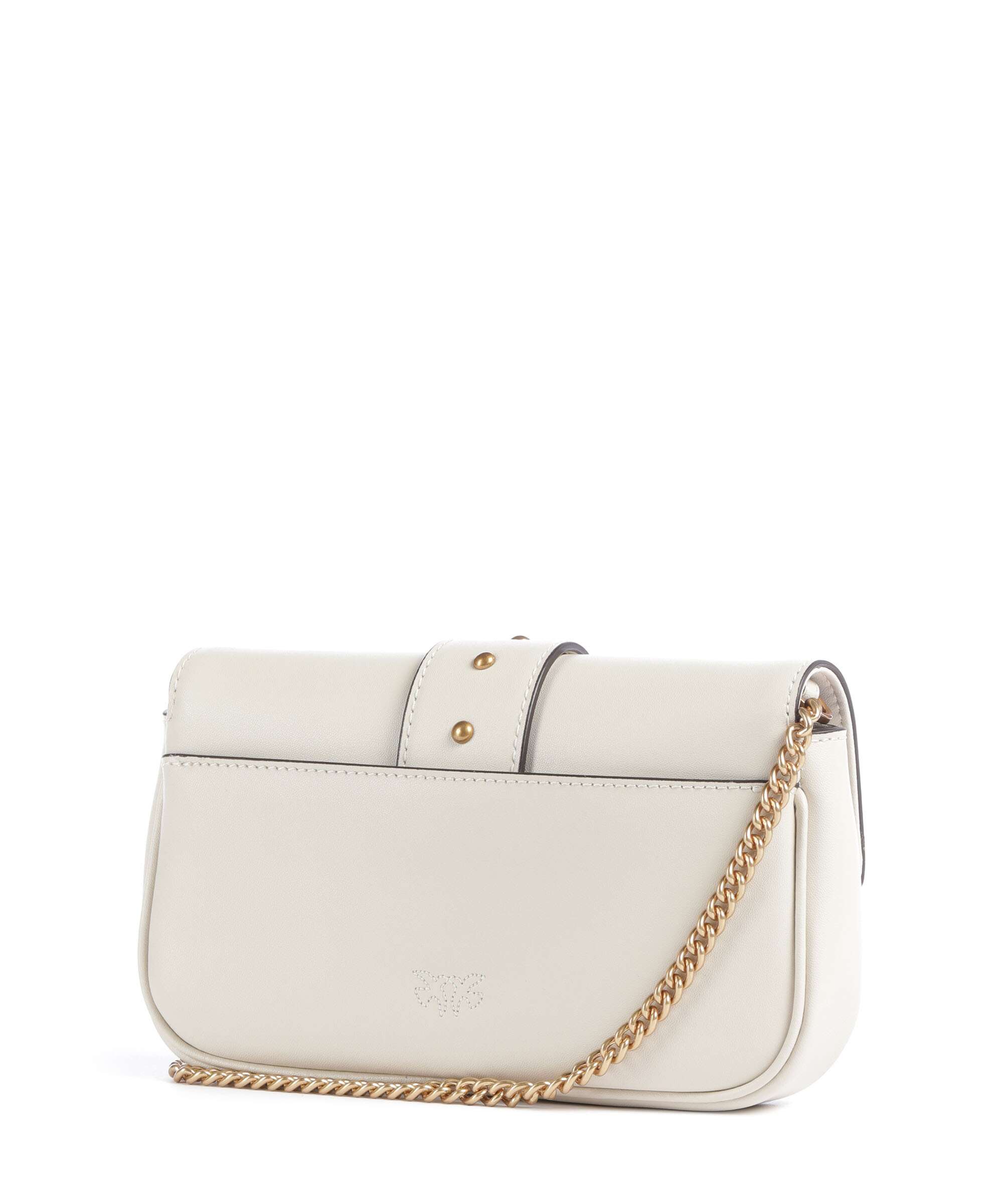 Pinko Love One Pocket New Buckle Crossbody bag bianco seta/antique gold