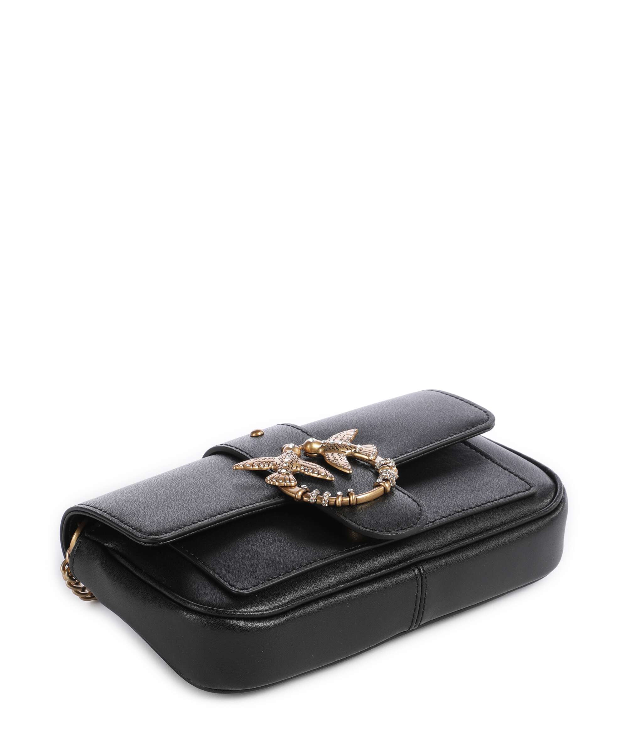 Pinko Love One Pocket New Buckle Crossbody bag nero/antique gold