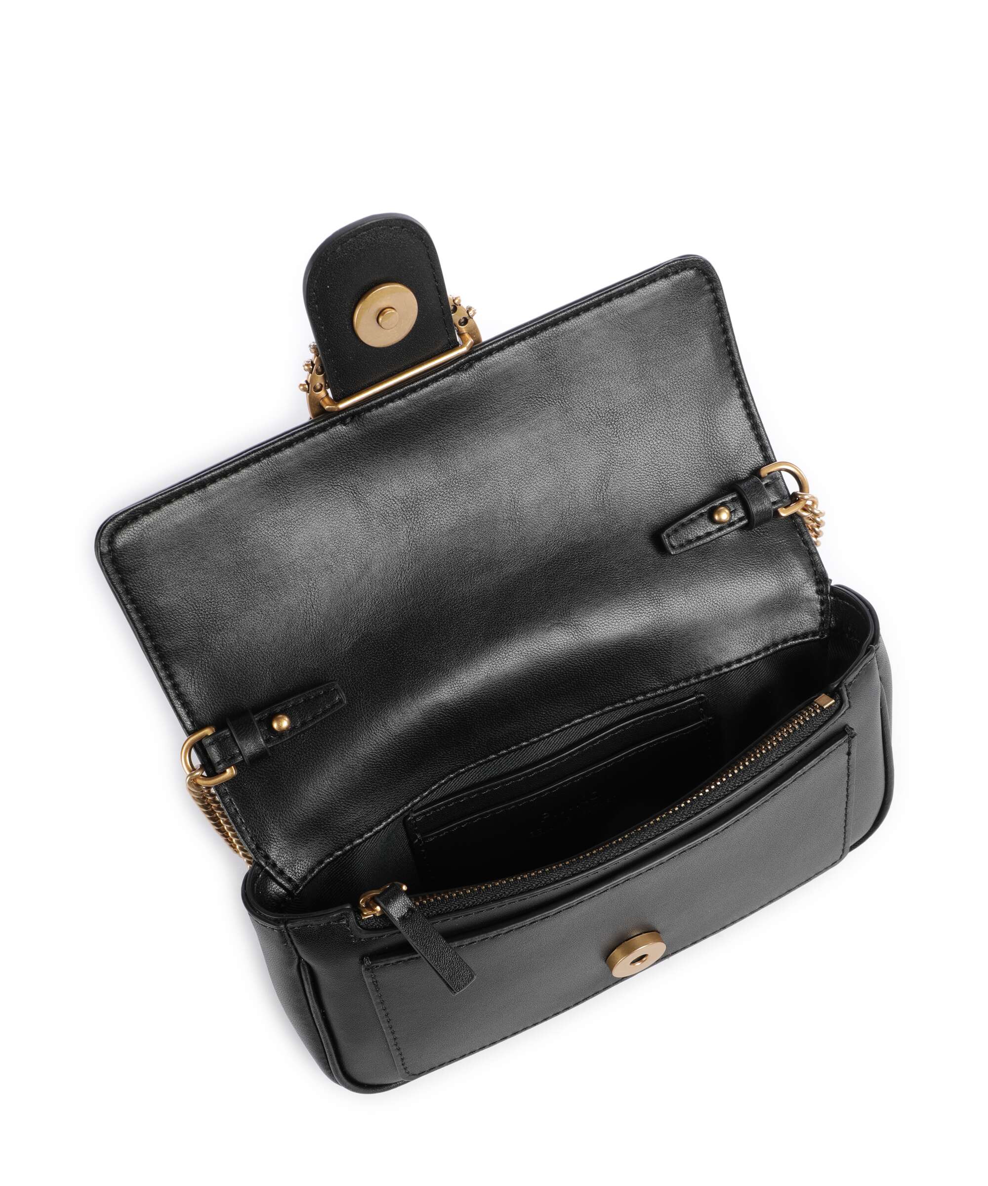 Pinko Love One Pocket New Buckle Crossbody bag nero/antique gold