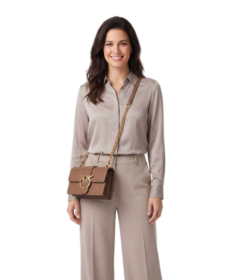 Pinko Love One Mini Crossbody bag marrone cognac/antique gold