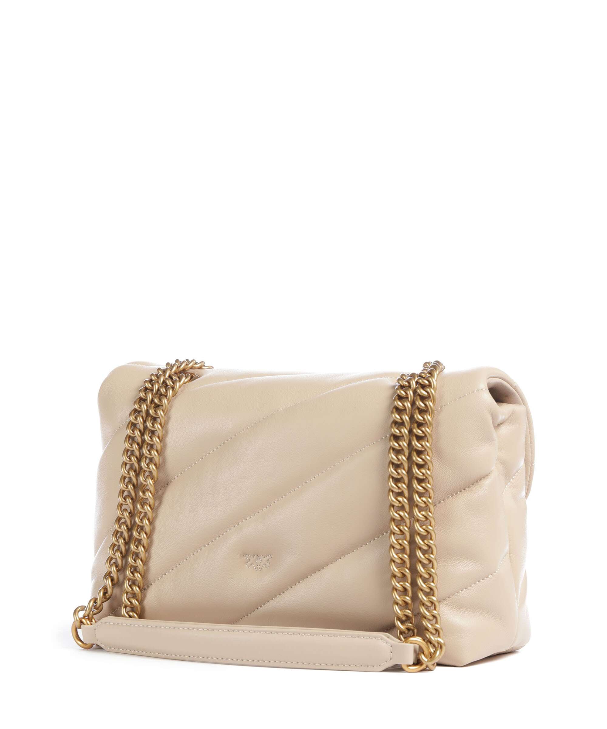 Pinko Love Puff Classic New Buckle Shoulder bag beige/grigio fumo/antique gold