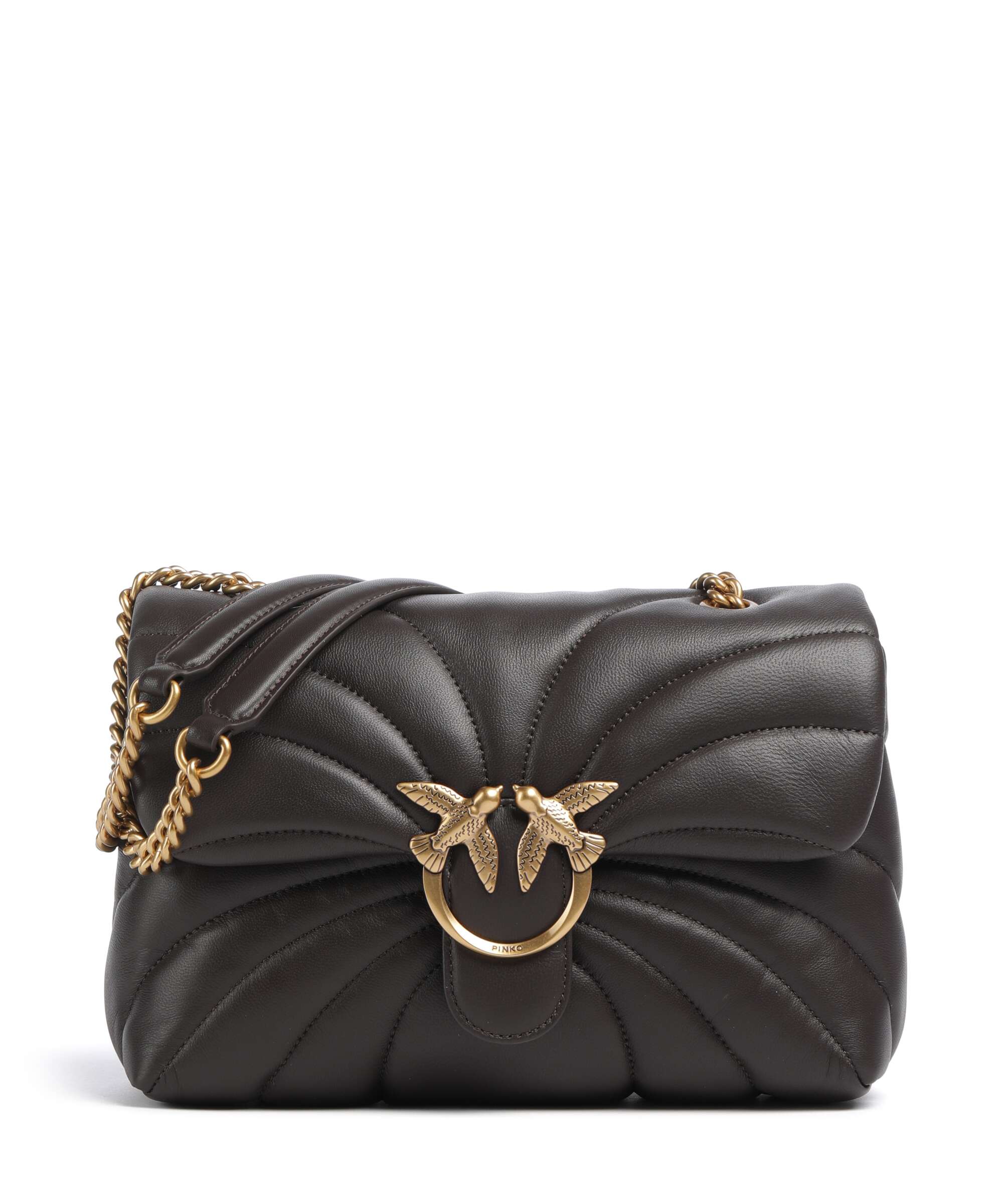 Pinko Love Puff Classic Shoulder bag marrone marasca/antique gold